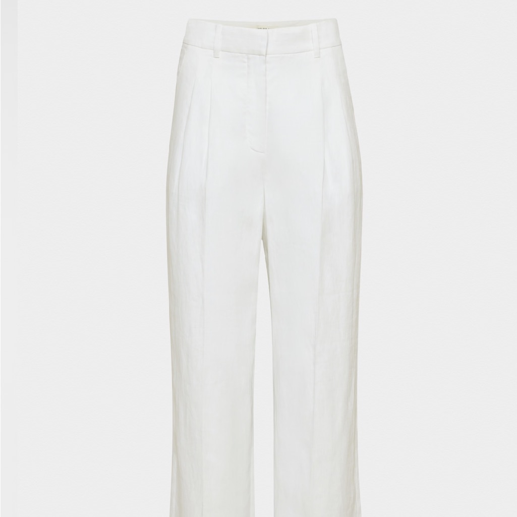 Aritzia White Wide-Leg Trousers